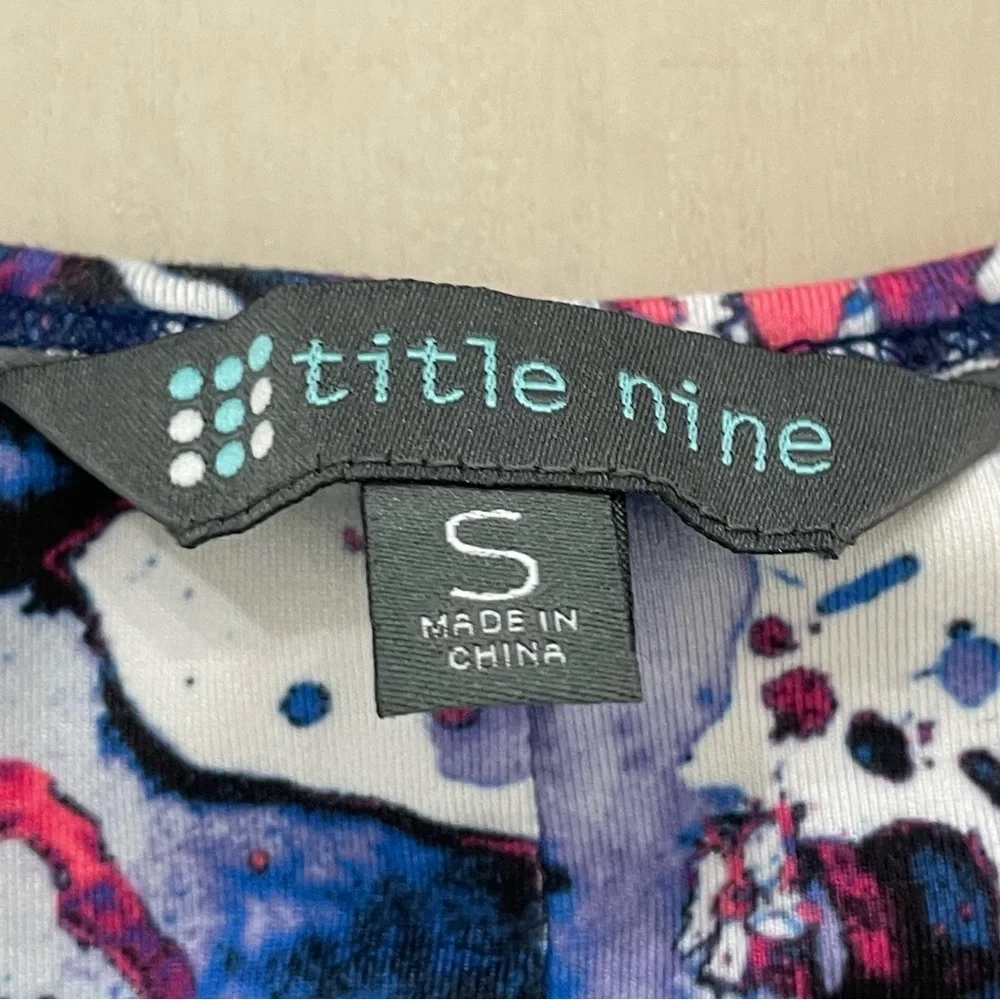 Title Nine Women's Small Splatter Floral Print Athletic Tank Dress Golf Bra - Picture 4 of 14
